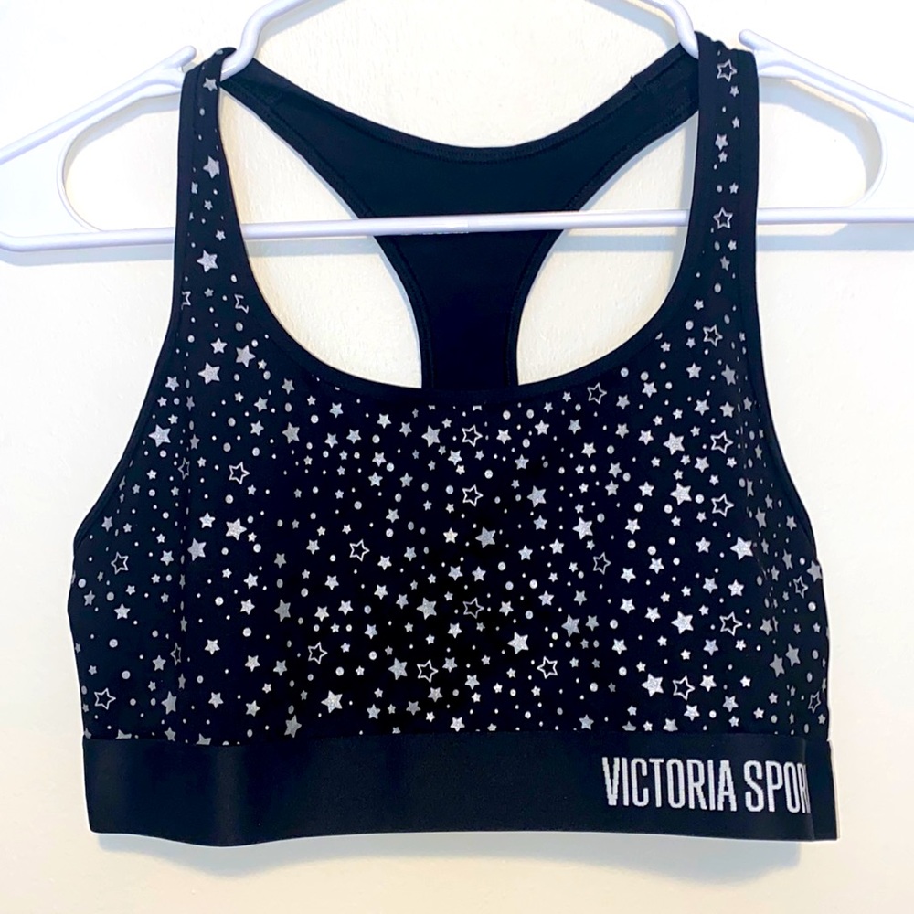 Small Victoria’s Secret Sport Black Silver Starry Night Sports Bra